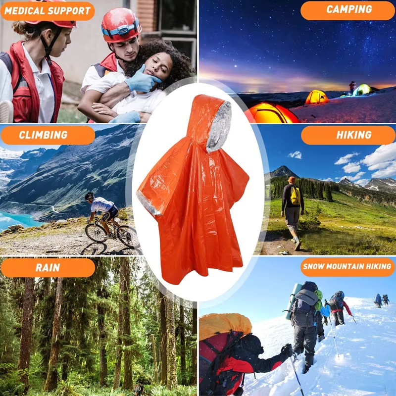Emergency Survival Rain Poncho - огляд і ціна Survival Blanket Reflective